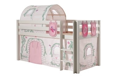 Kinderbett Karolina 210x114x106 Massivholz Weiß...