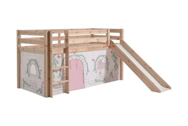 Kinderbett mit Rutsche Karolina Massivholz Natur...