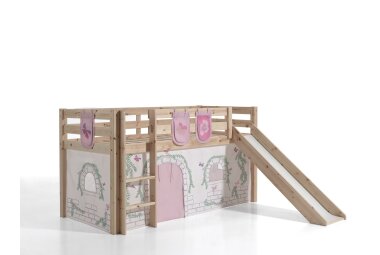 Kinderbett mit Rutsche Karolina Massivholz Natur...