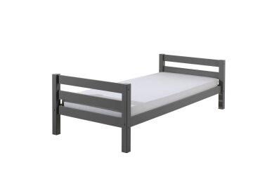 Einzelbett Karolina 210x99x63 Kinderbett Massivholz grau