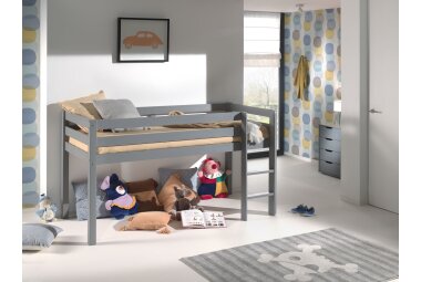 Kinderbett Karolina 210x114x218 aus Massivholz in Grau