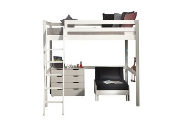 Hochbett Karolina 209x215x190 Kinderbett Massivholz+MDF...