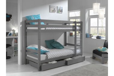 Etagenbett Karolina 210x105x161 Hochbett Massivholz grau