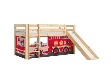 Kinderbett mit Rutsche Karolina Massivholz Natur...