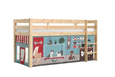 Kinderbett Karolina 210x114x106 Massivholz Natur...