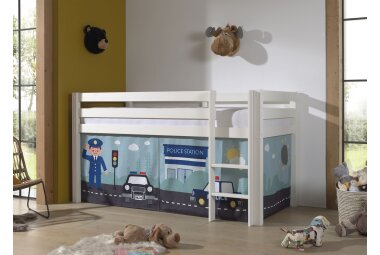 Kinderbett Karolina 210x114x106 Massivholz Weiß...