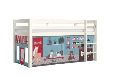 Kinderbett Karolina 210x114x106 Massivholz Weiß...