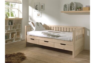 Kojenbett mit Schubladen Karena 211x98x86 Massivholz natur