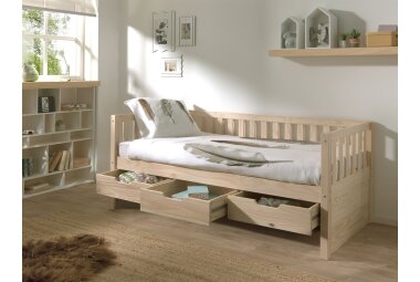 Kojenbett mit Schubladen Karena 211x98x86 Massivholz natur