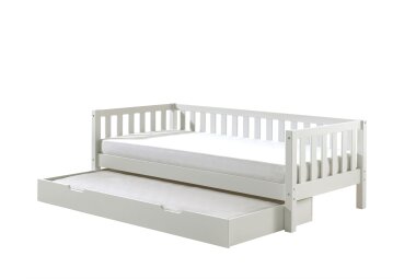 Kojenbett Karena 211x98x68 Einzelbett Massivholz Weiß