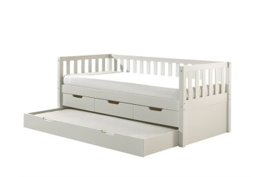 Ausziehbett Karena 211x98x86 Kojenbett Massivholz Weiß