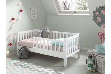 Juniorbett Karie 148x76x60 Kinderbett Massivholz Weiß