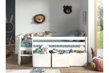 Kojenbett Karolina 208x105x83 Kinderbett Massivholz Weiß