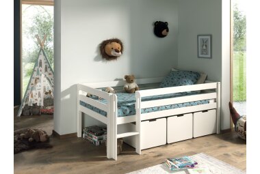 Kojenbett Karolina 208x105x83 Kinderbett Massivholz Weiß