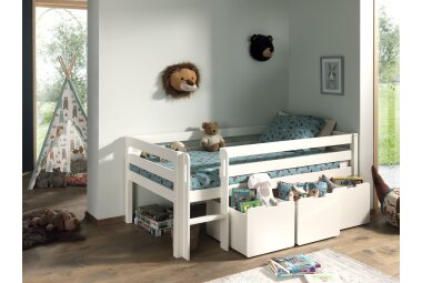 Kojenbett Karolina 208x105x83 Kinderbett Massivholz Weiß