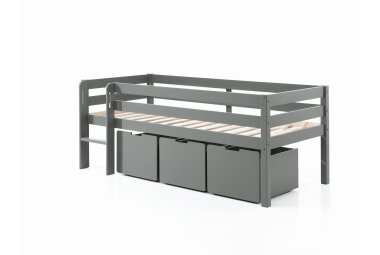 Kojenbett Karolina 208x105x83 Kinderbett Massivholz Grau