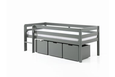 Kojenbett Karolina 208x105x83 Kinderbett Massivholz Grau