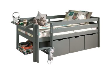 Kojenbett Karolina 208x105x83 Kinderbett Massivholz Grau