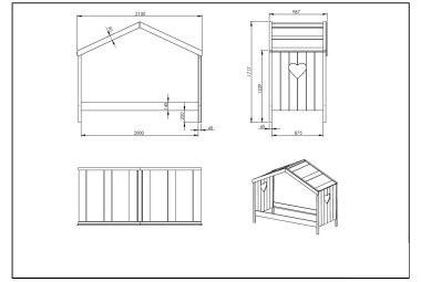 Hausbett Kamila 1 213x99x172 Kinderbett Einzelbett Massivholz+MDF Weiß