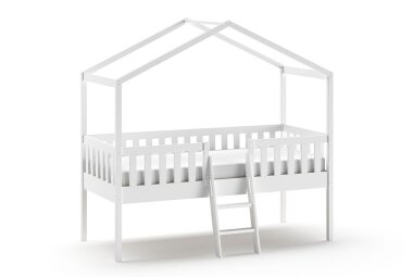 Hausbett mit Leiter Kapua 209x120x202 Kinderbett...