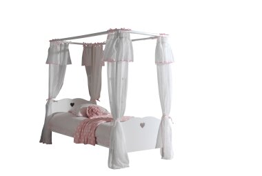 Himmelbett Kamila 211x96x187 aus MDF in Weiß