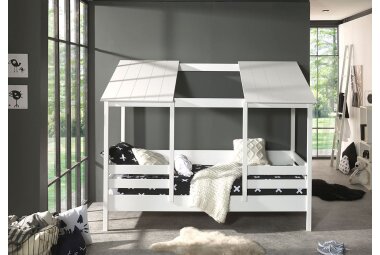 Hausbett Katjuscha 214x105x174 Kinderbett Massivholz+MDF...