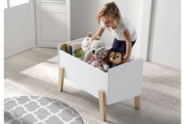 Kinderzimmer Set Karilynn 3 Bett Kommode Spielkiste Holz+MDF weiß