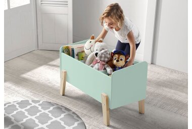 Kinderzimmer Set Karilynn 3 Bett Kommode Spielkiste Holz+MDF mintgrün