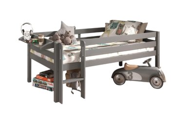 Kojenbett Karolina 208x105x83 Kinderbett Massivholz Grau