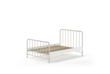 Metallbett Kay 147x207x110 Einzelbett Metall Wei&szlig; matt