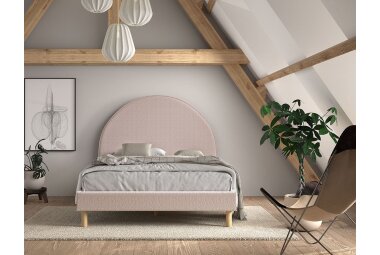 Polsterbett Karlotta 147x212x132 Einzelbett Holzwerkstoff Rosa