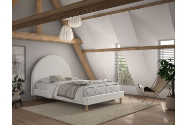 Polsterbett Karlotta 147x212x132 Einzelbett Holzwerkstoff Weiß