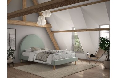 Polsterbett Karlotta 147x212x132 Einzelbett Holzwerkstoff Grün