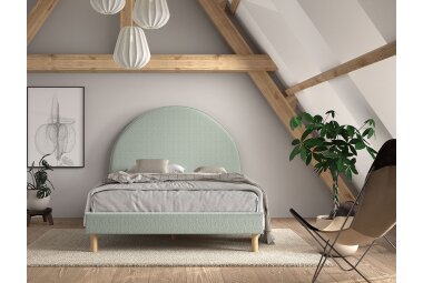 Polsterbett Karlotta 147x212x132 Einzelbett Holzwerkstoff Grün