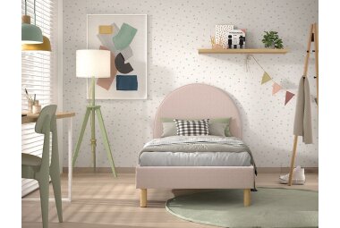 Polsterbett Karlotta 97x212x107 Einzelbett Holzwerkstoff Rosa