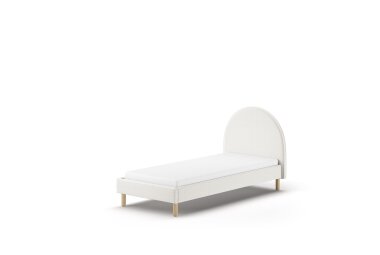 Polsterbett Karlotta 97x212x107 Einzelbett Holzwerkstoff Weiß