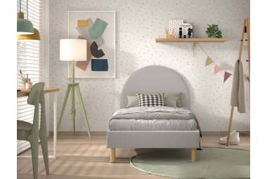 Polsterbett Karlotta 97x212x107 Einzelbett Holzwerkstoff Grau