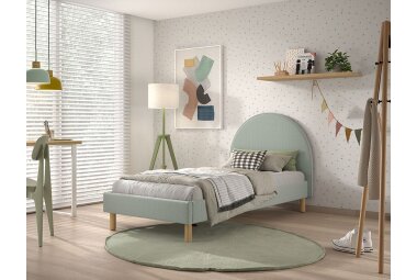 Polsterbett Karlotta 97x212x107 Einzelbett Holzwerkstoff Grün