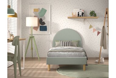 Polsterbett Karlotta 97x212x107 Einzelbett Holzwerkstoff Grün