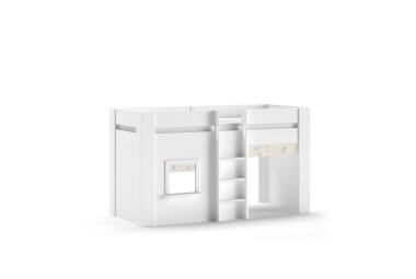 Spielbett Karrie 206x105x120 Kinderbett MDF Wei&szlig;...