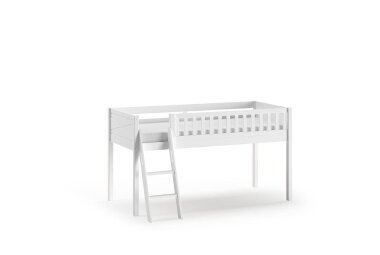 Kinderbett Karyl 208x114x135 aus Massivholz in Wei&szlig;