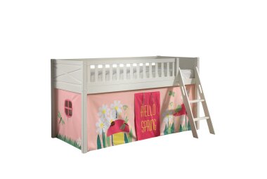 Kinderbett Karyl 208x114x135 aus Massivholz in Weiß