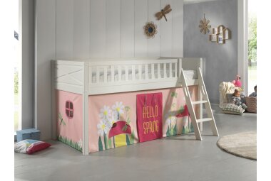 Kinderbett Karyl 208x114x135 Massivholz Weiß...