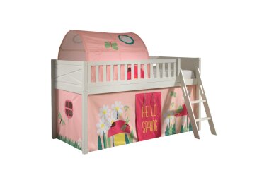 Kinderbett Karyl 208x114x135 Massivholz Weiß...