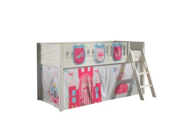 Kinderbett Karyl 208x114x135 Massivholz Weiß...