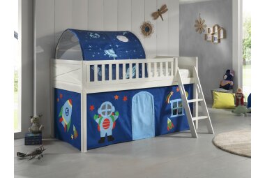 Kinderbett Karyl 208x114x135 Massivholz Weiß...