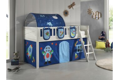 Kinderbett Karyl 208x114x135 Massivholz Weiß...