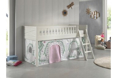 Kinderbett Karyl 208x114x135 Massivholz Weiß...