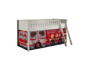 Kinderbett Karyl 208x114x135 Massivholz Weiß...