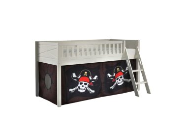 Kinderbett Karyl 208x114x135 Massivholz Weiß...